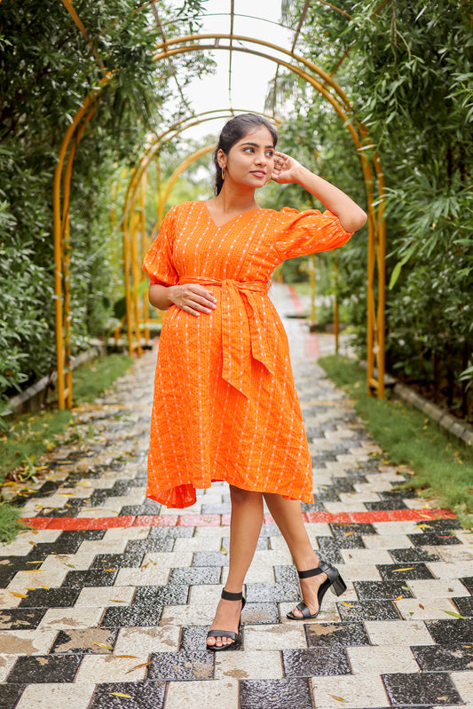 Orange Candy Midi Dress