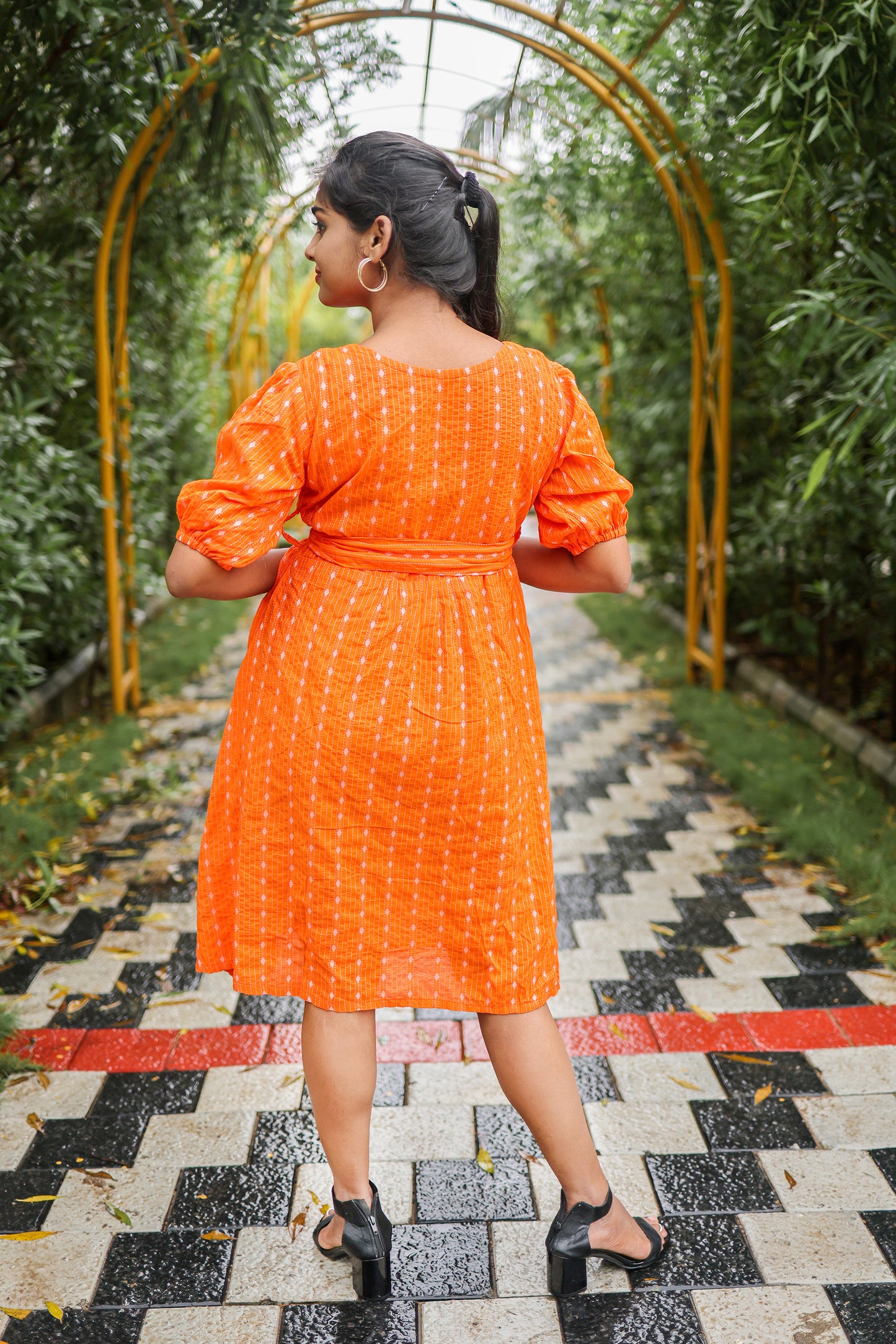 Orange Candy Midi Dress