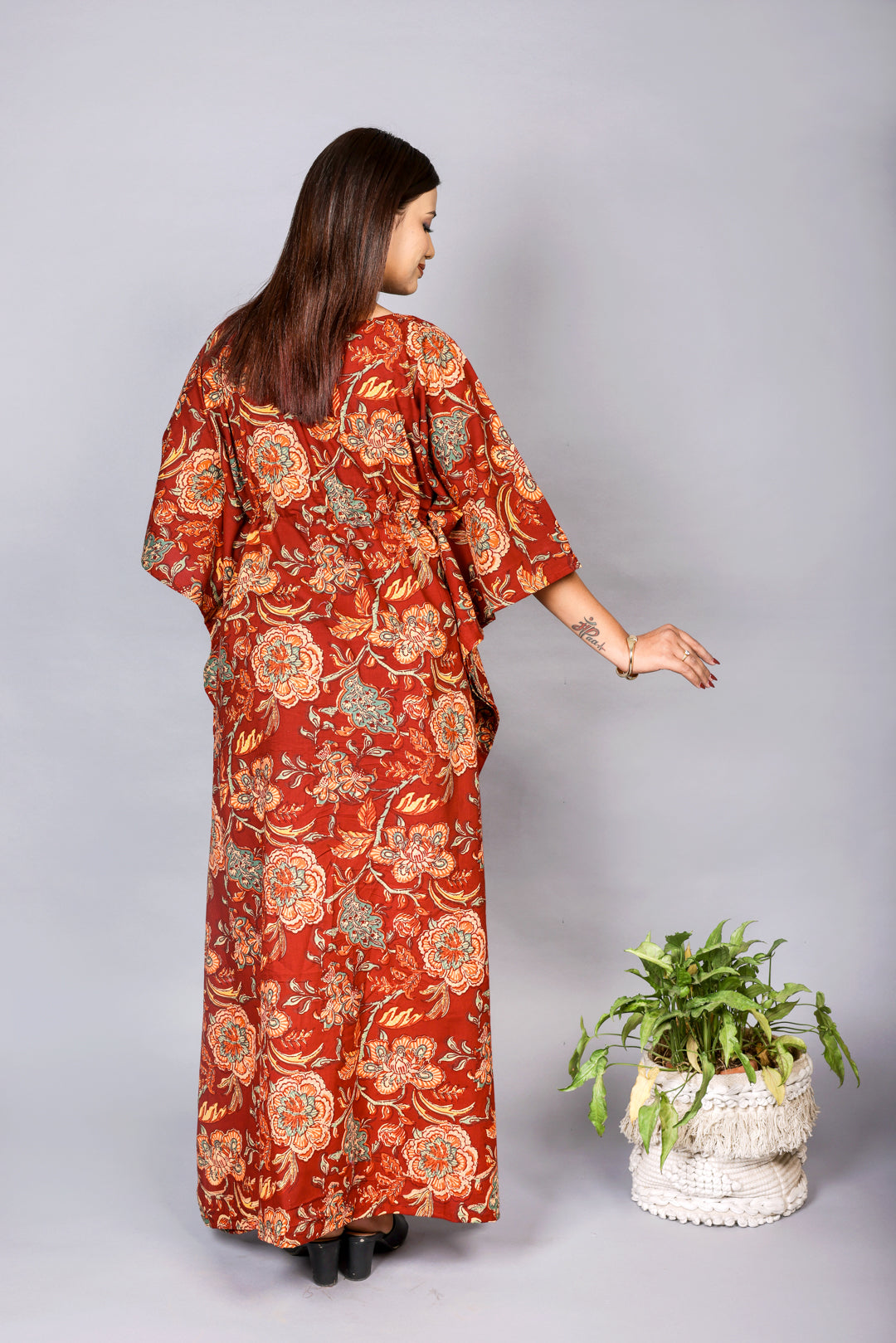 Matching Terracotta Hand block print Mom & Baby Outfit