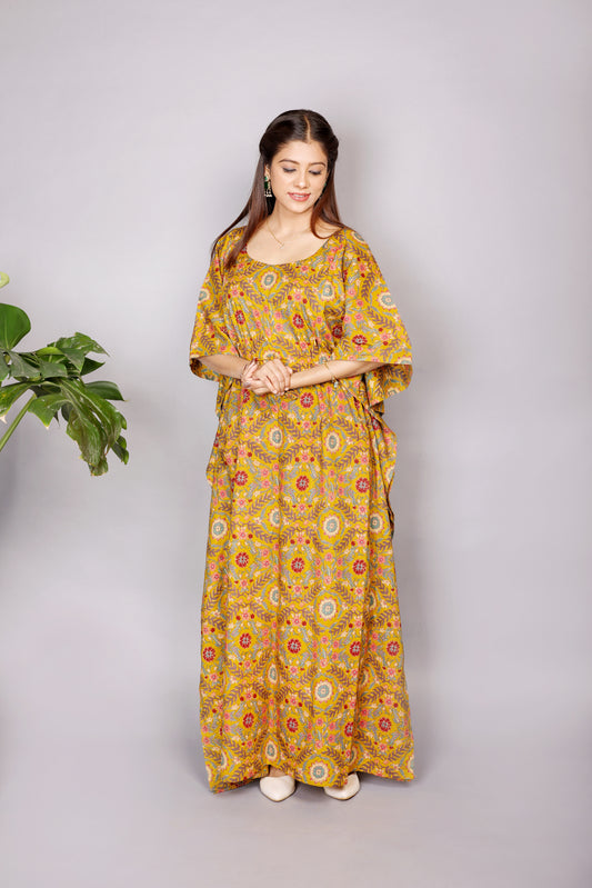 YELLOW BLOOM KAFTAN
