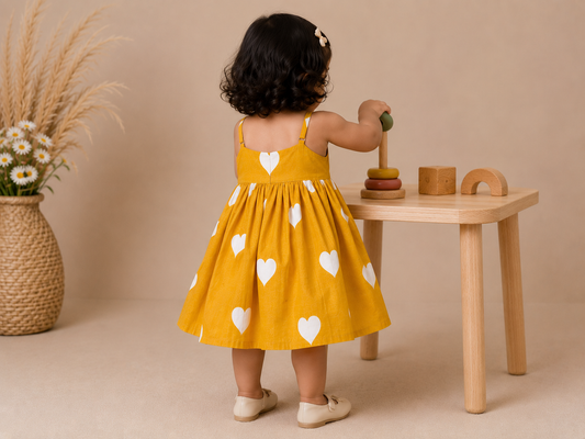 Yellow Heart Toddler Dress