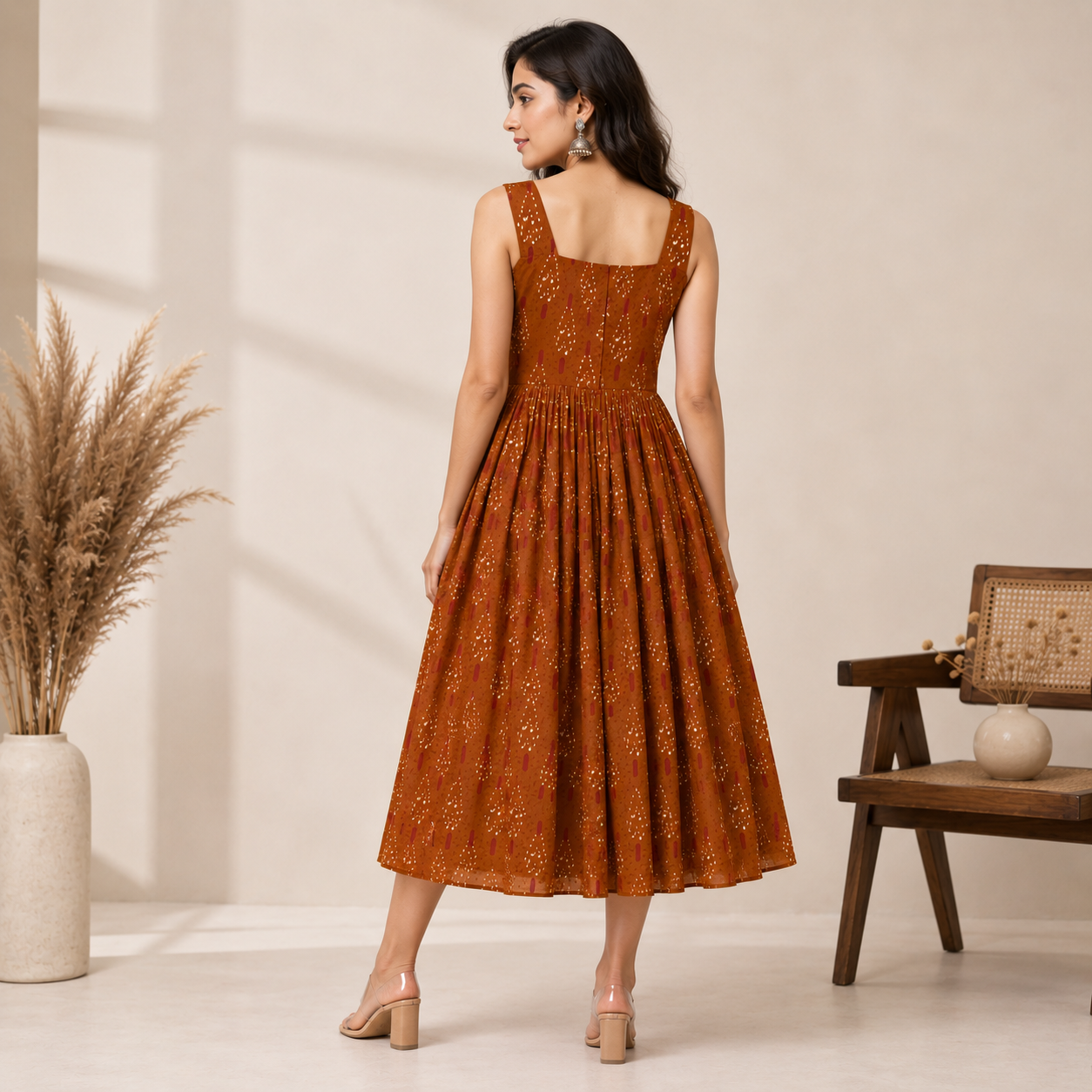 Amber Glow Gathered Maternity Maxi Dress| Nursing Access
