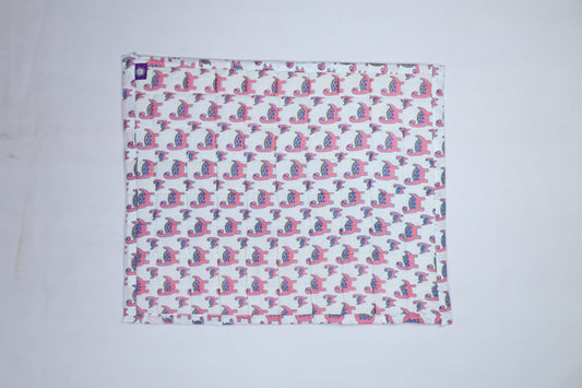 Cotton Baby Nappy Changing Mat Combo β Pack of 3 (Pink Dino + Teal Dino + Sky Blue Teddy)