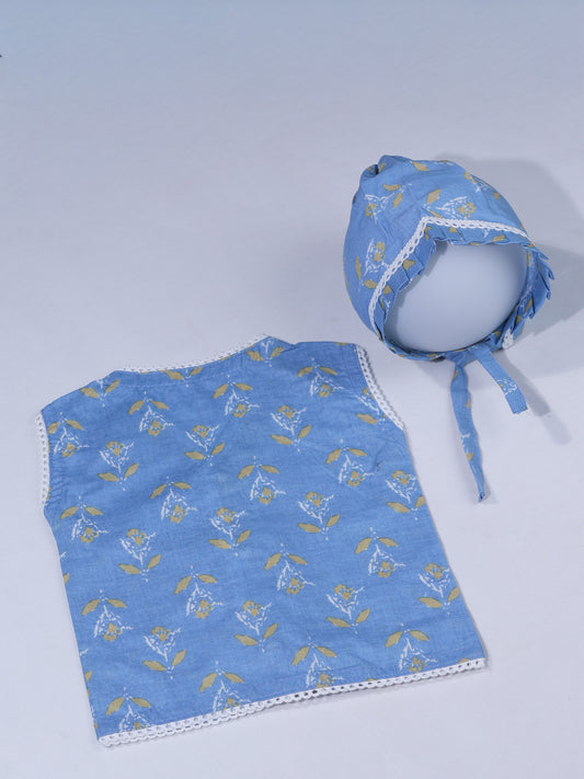 Little Sprout Floral Newborn Jabla & Bonnet Set