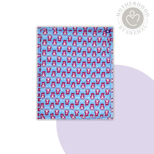 Baby Nappy Changing Mat – Sky Blue Teddy Print