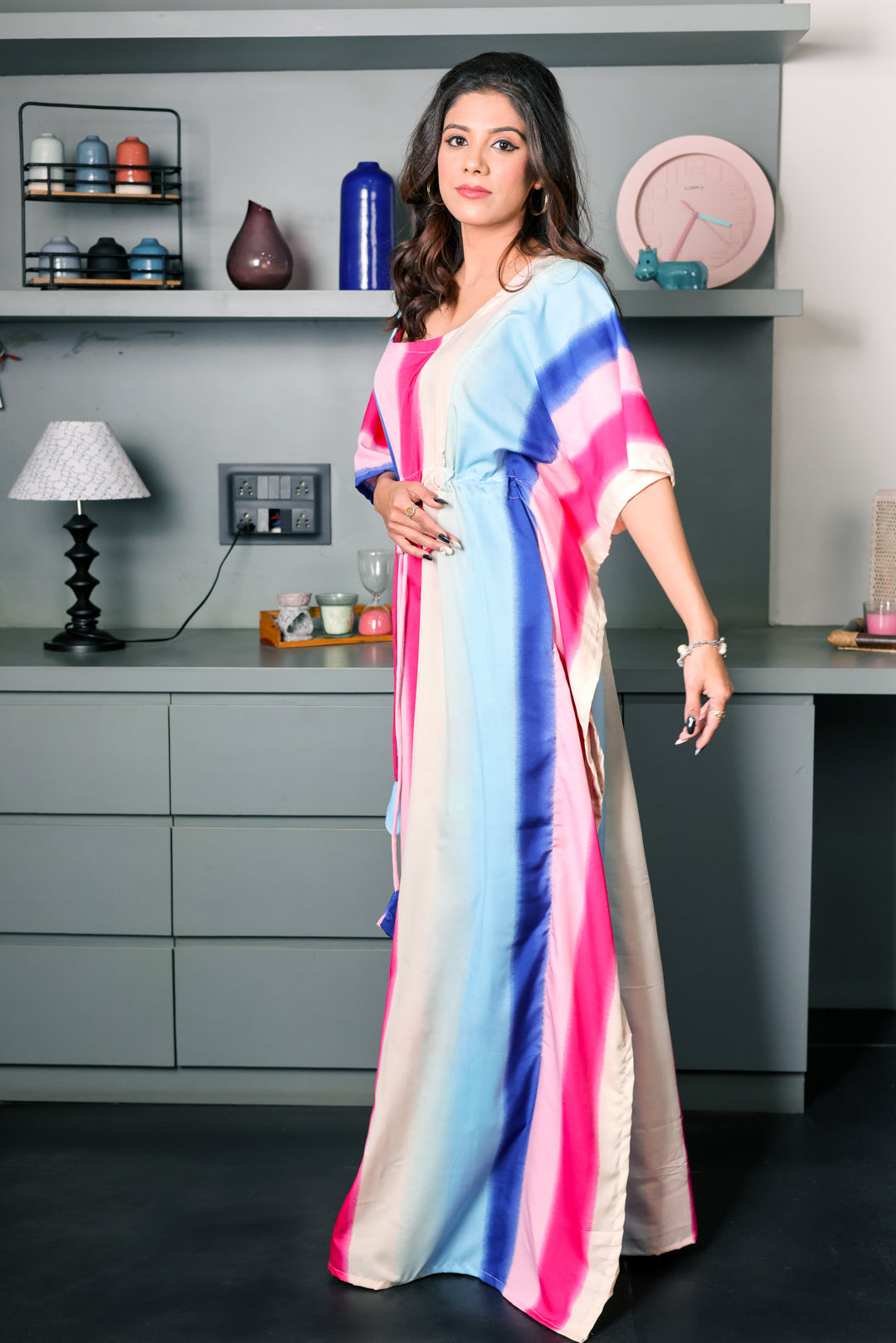 Rainbow Bloom Maternity Kaftan