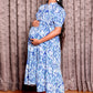 Blue Flower Midi Dress