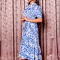 Blue Flower Midi Dress