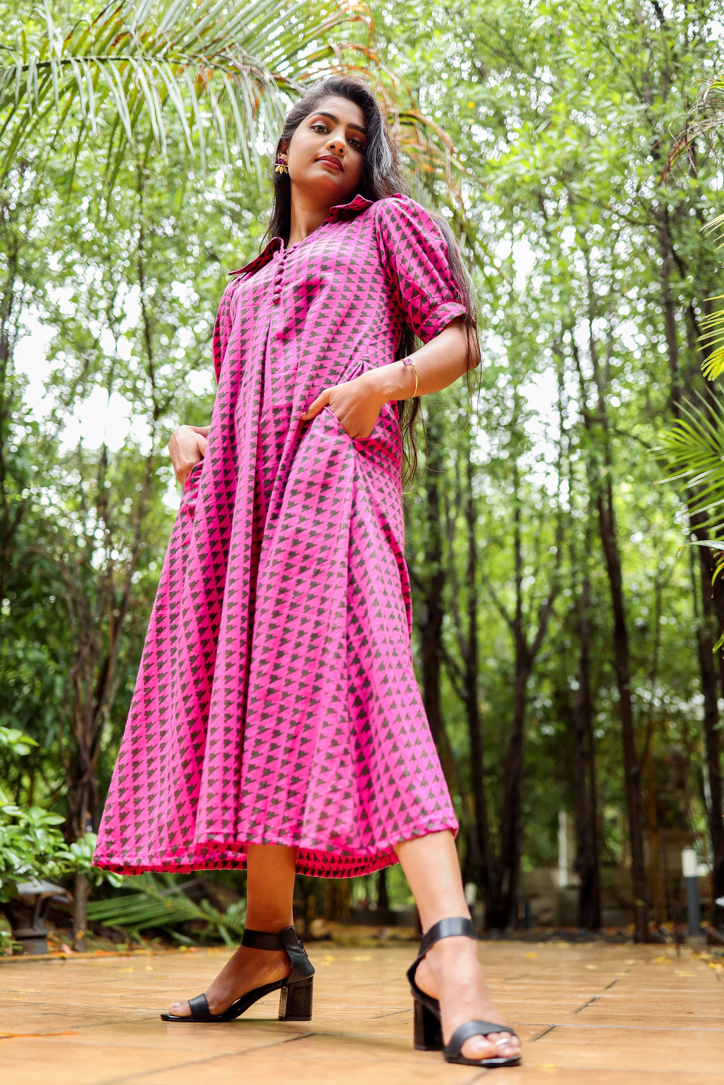 Dusky Pink Midi Dress