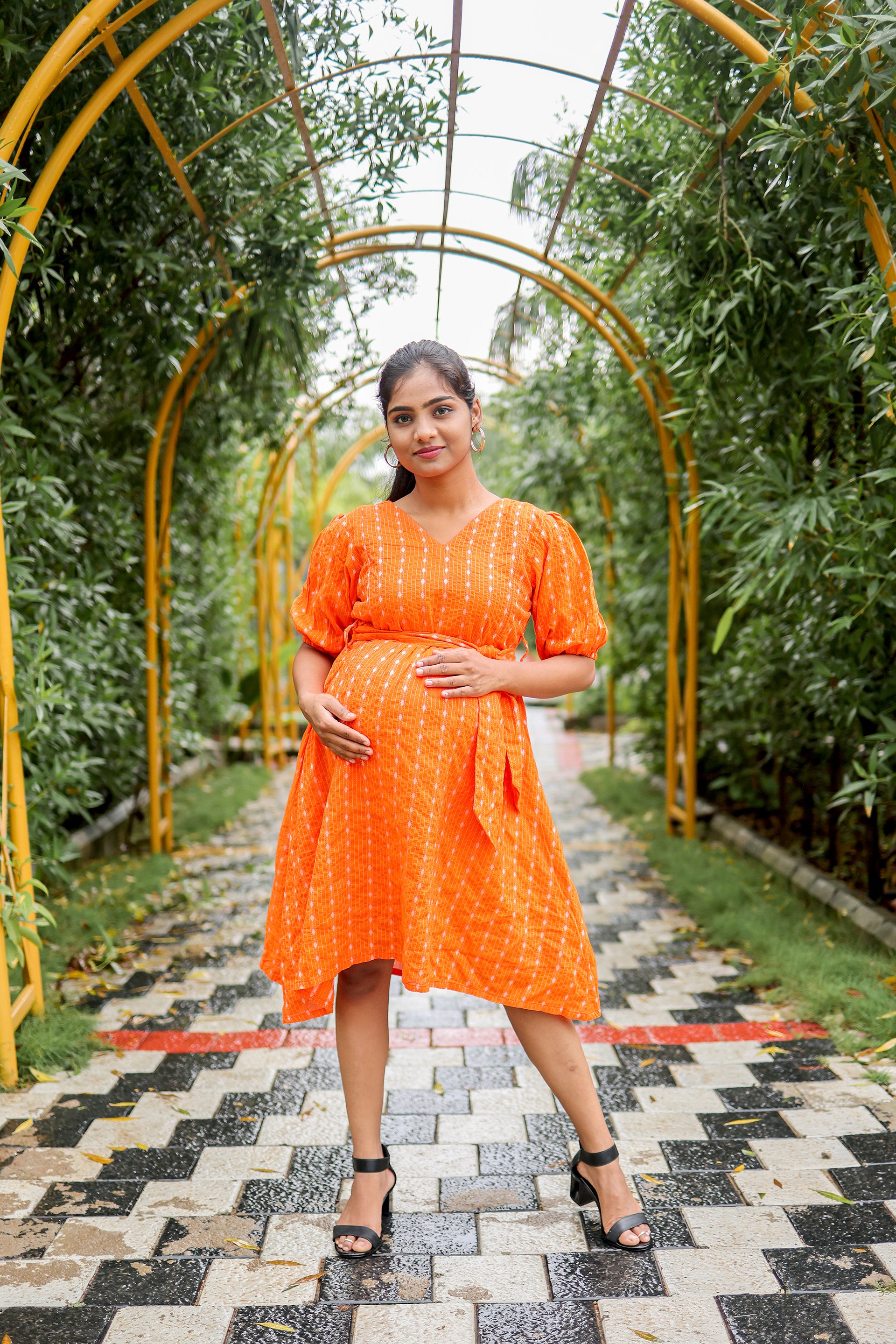 Orange Candy Midi Dress