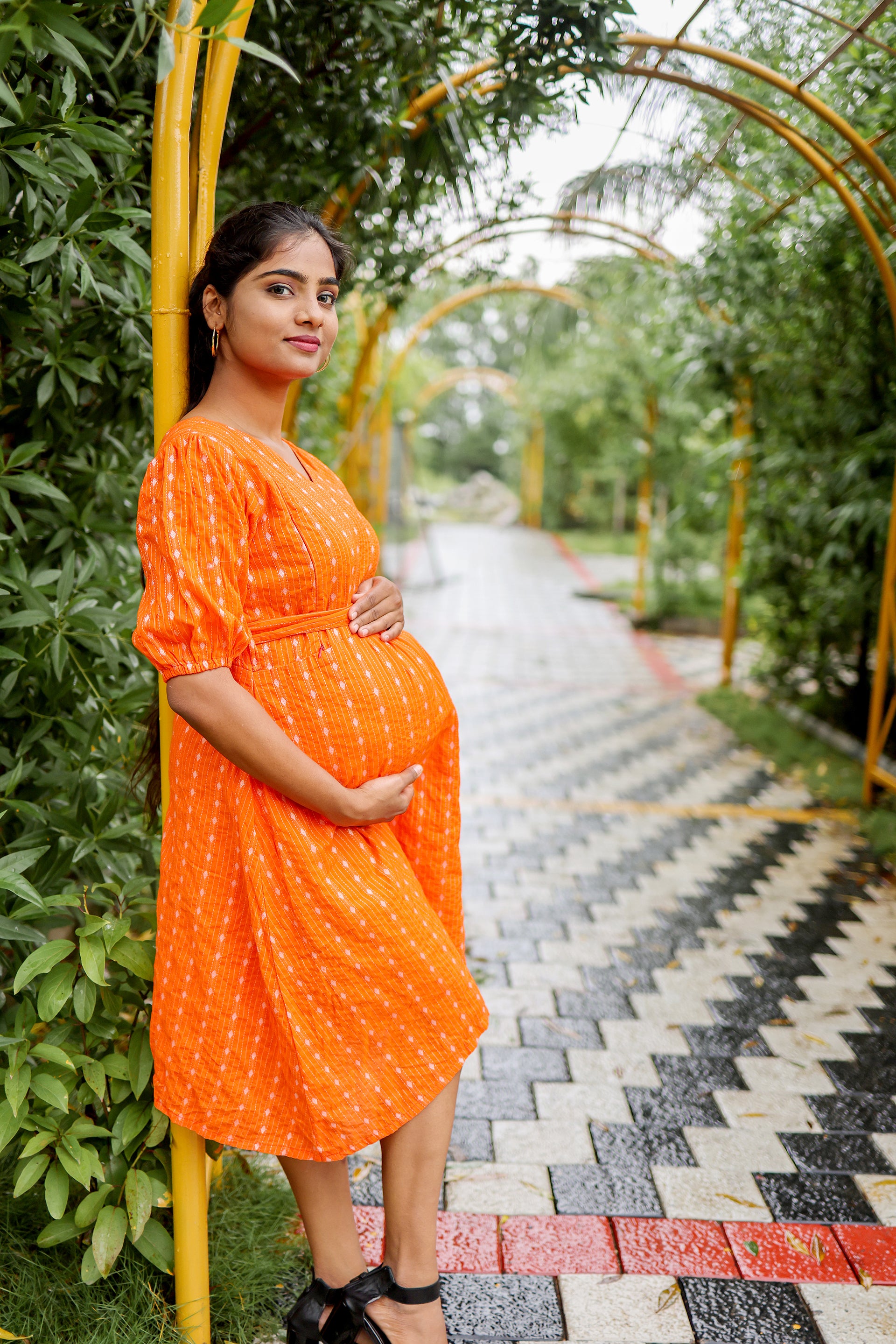 Orange Candy Midi Dress