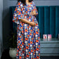 Ocean blue maternity kaftan