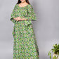 Luxury Floral Cotton Maternity & Nursing Kaftan Dress
