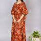 Matching Terracotta Hand block print Mom & Baby Outfit