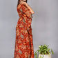 Matching Terracotta Hand block print Mom & Baby Outfit