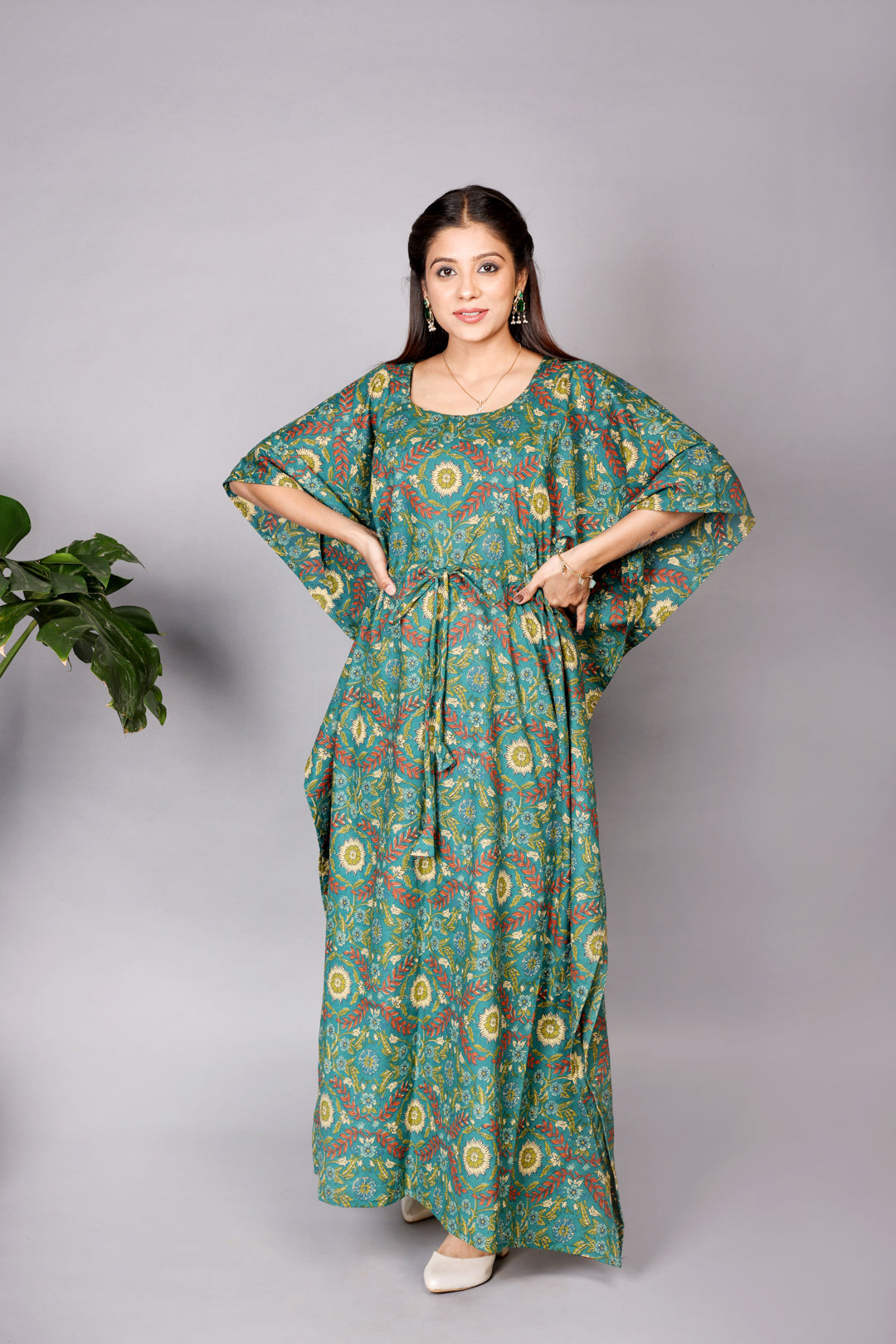 Green Bloom Kaftan