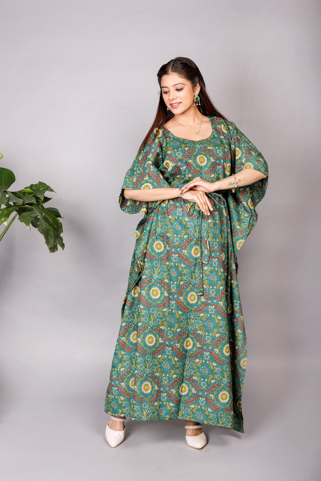 Green Bloom Kaftan
