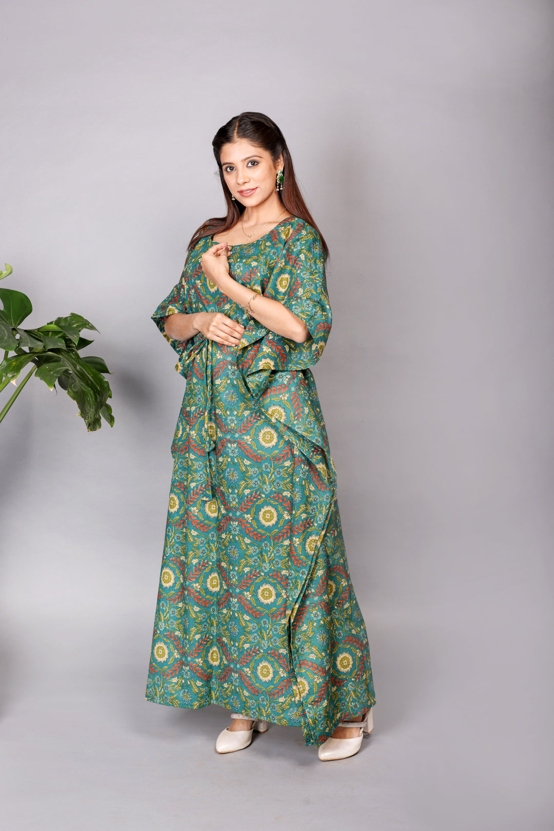 Green Bloom Kaftan