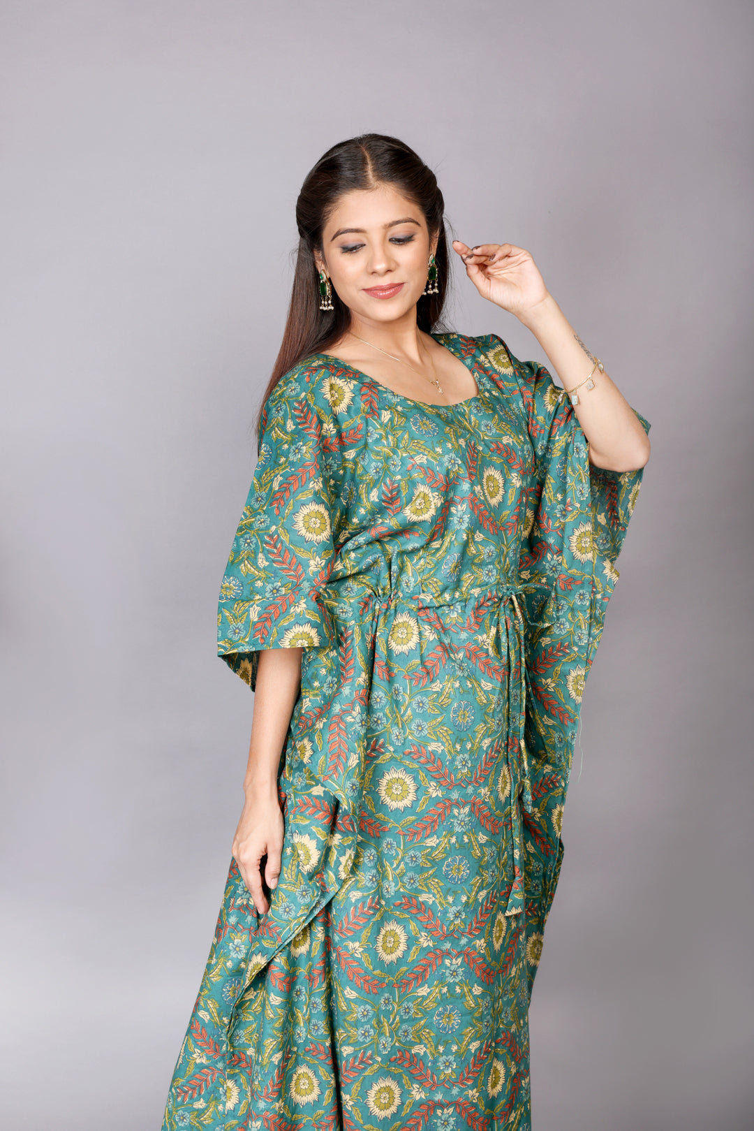 Green Bloom Kaftan