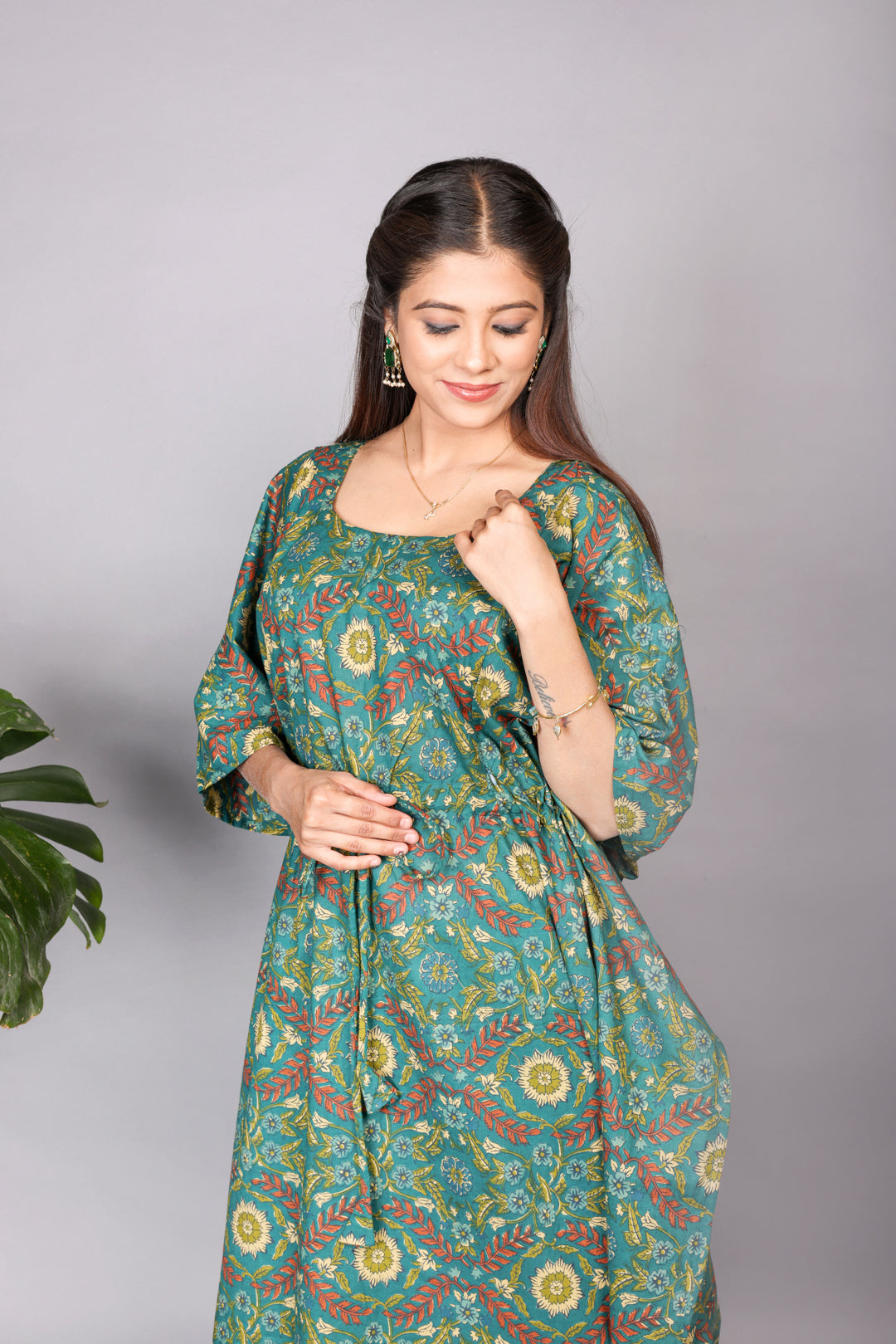 Green Bloom Kaftan
