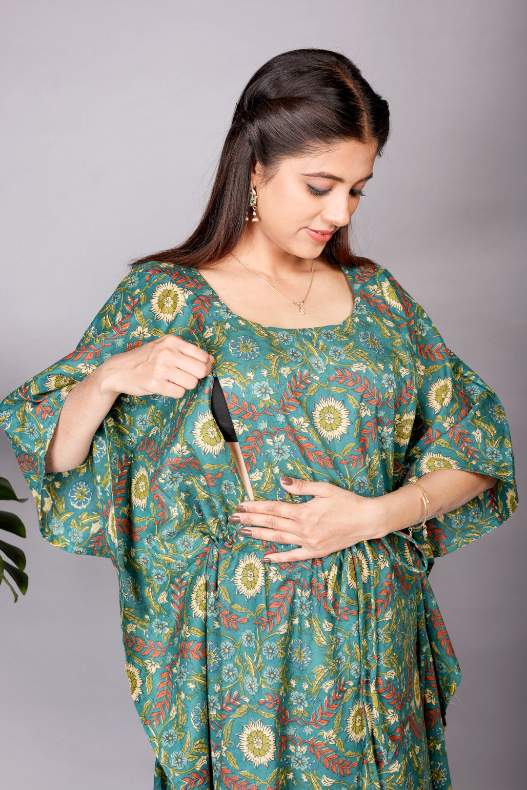Green Bloom Kaftan