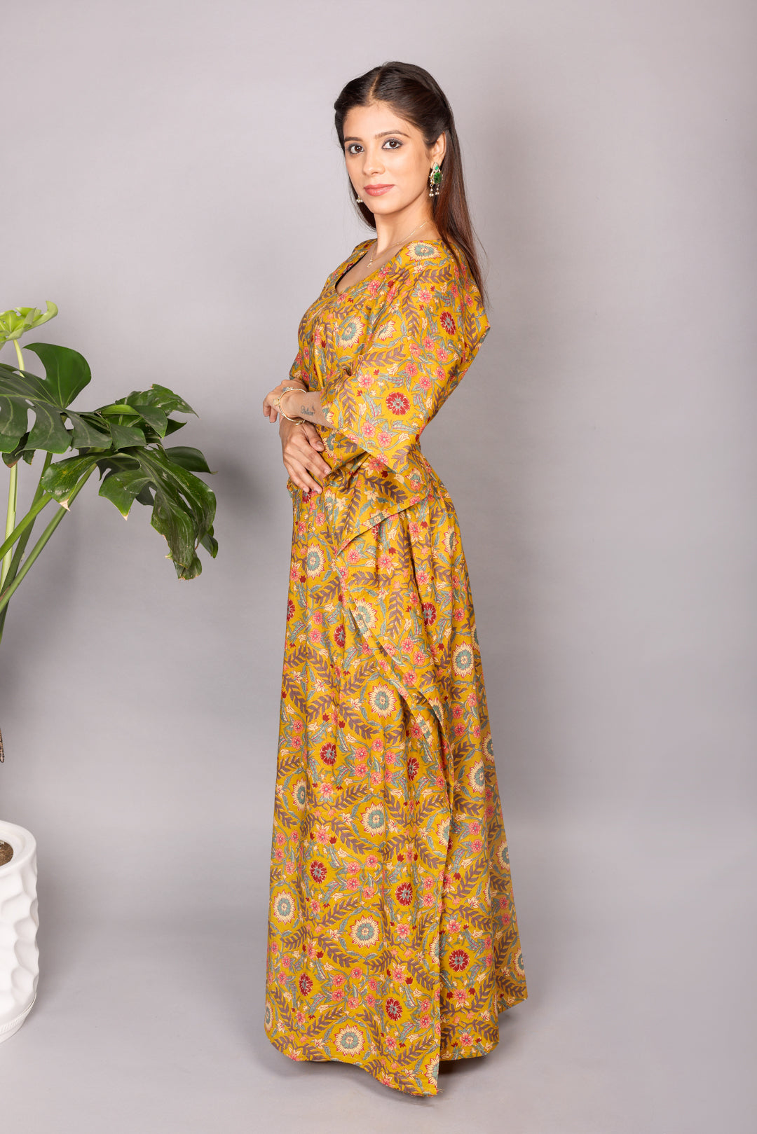 YELLOW BLOOM KAFTAN