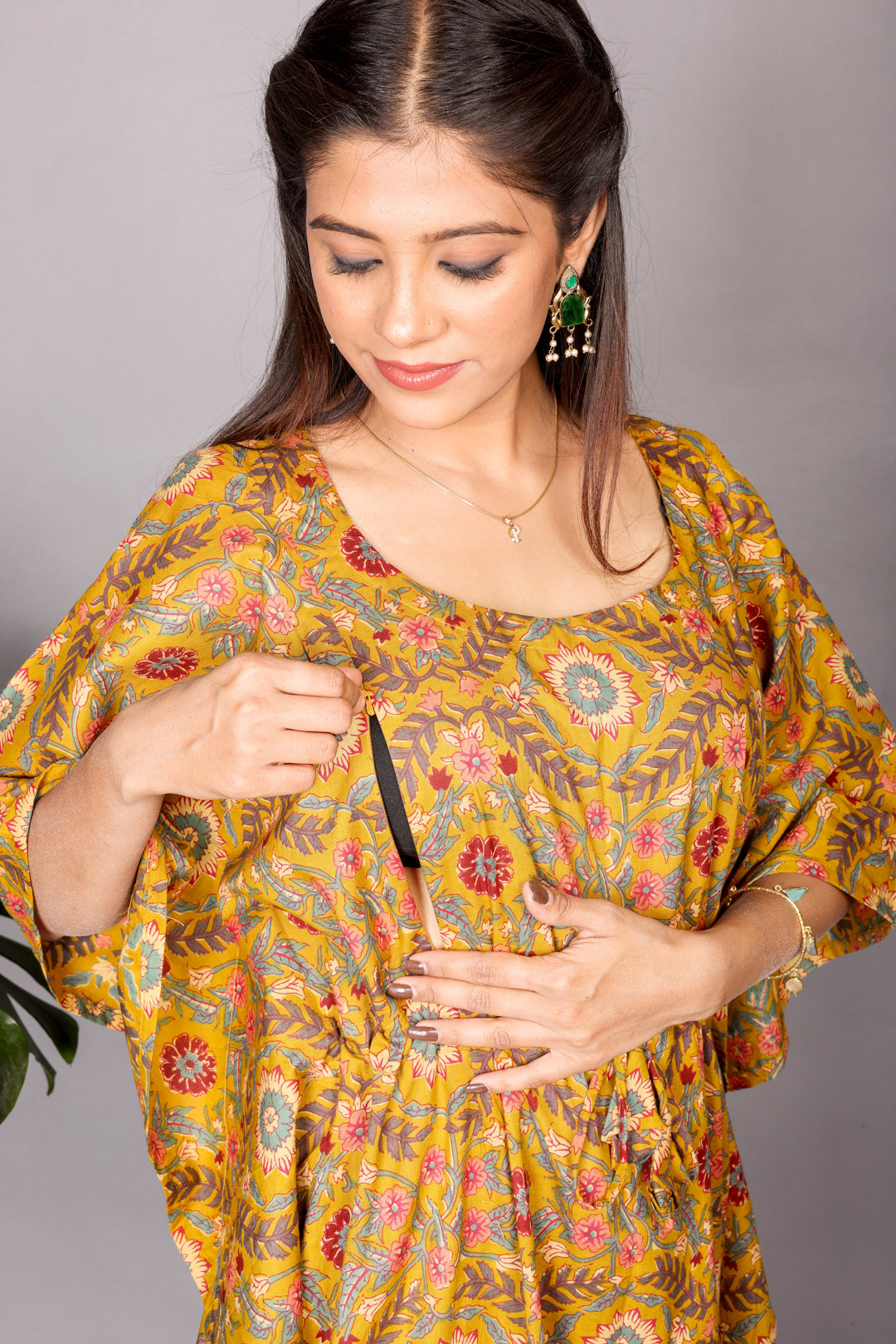 YELLOW BLOOM KAFTAN