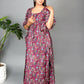 purple leaf kaftan