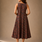 Indigo Rust Floral Midi Dress