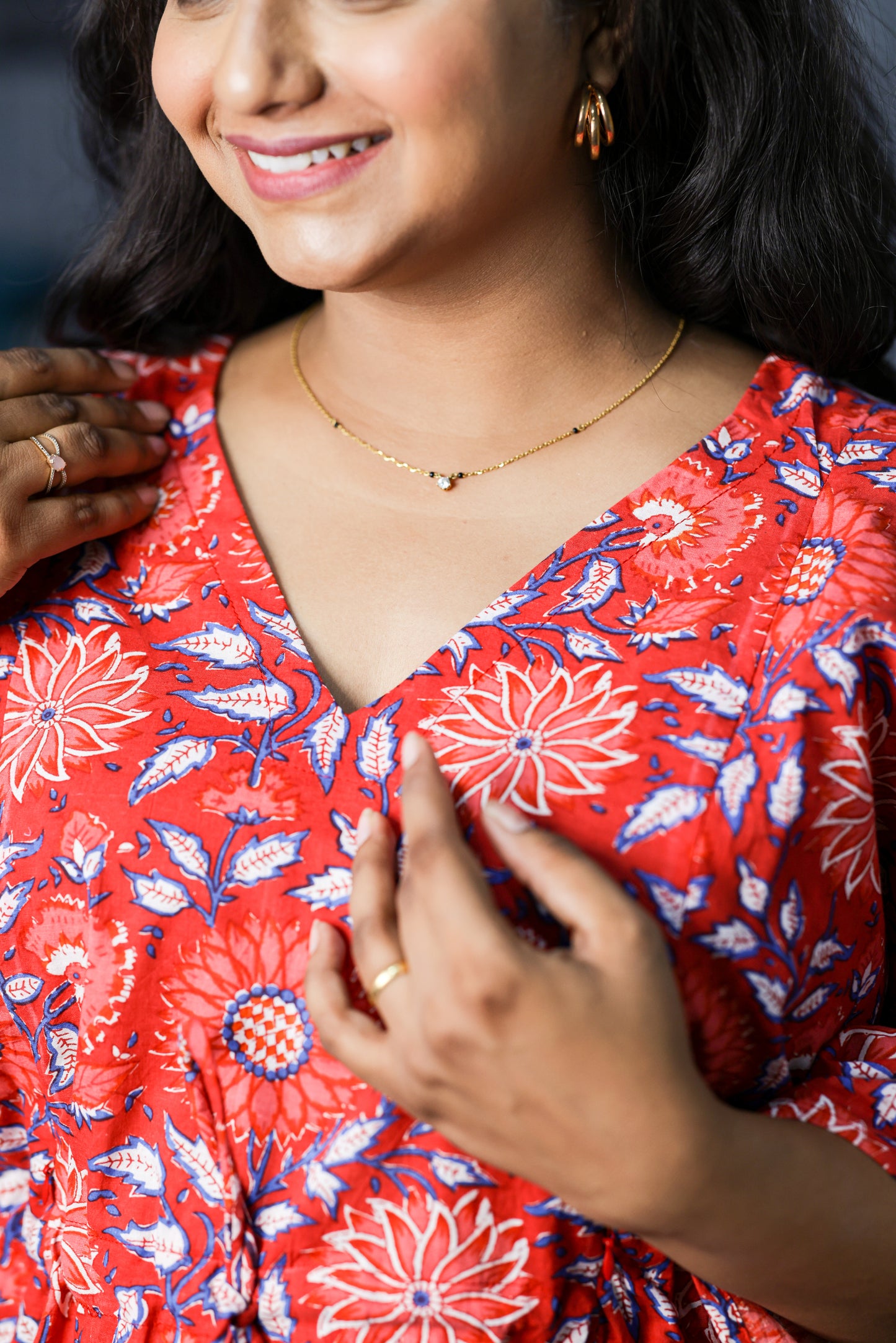 cherry red maternity Kaftan