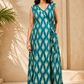 Teal Leaf Angrakha Maxi Dress