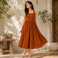 Amber Glow Gathered Maternity Maxi Dress| Nursing Access
