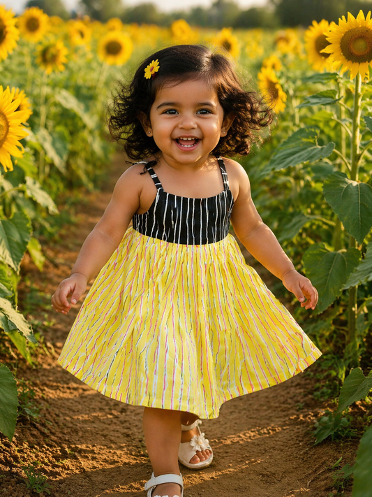 Girls Yellow Dress – Soft, Elegant & Comfortable Kidswear
