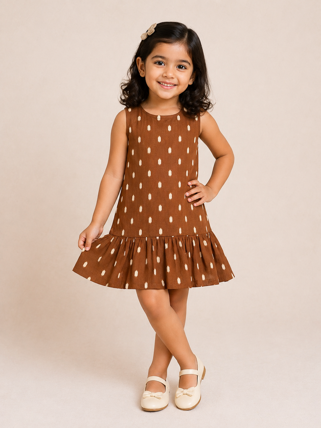 Cocoa Dot Ruffle Dress