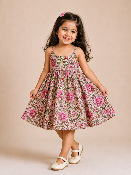 Beige Garden Twirl Dress