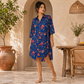 Midnight Bloom Maternity Shirt Midi Dress