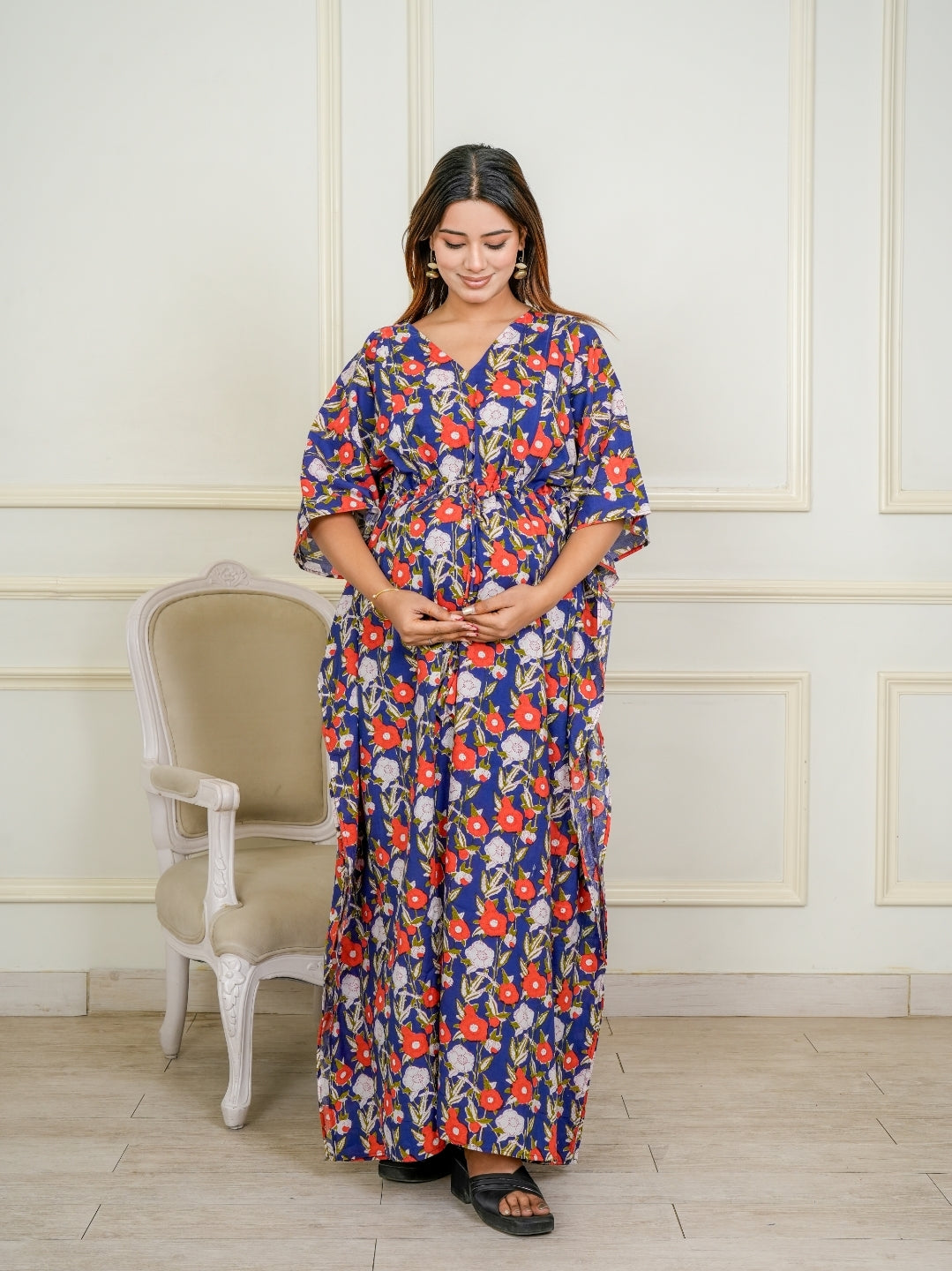 Ocean blue maternity kaftan