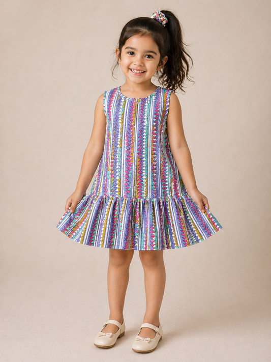 Rainbow Stripe Twirl Dress