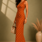 Rust Orange Bodycon Maxi Dress