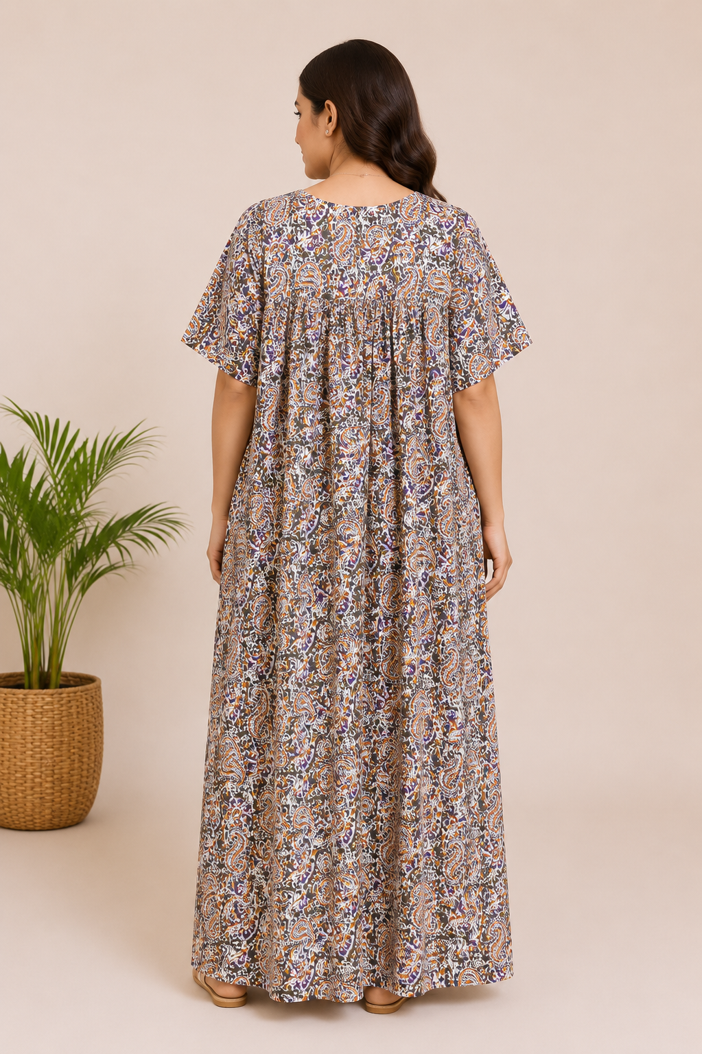 Paisley Print Maternity Home Dress
