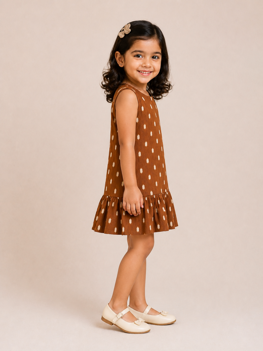 Cocoa Dot Ruffle Dress