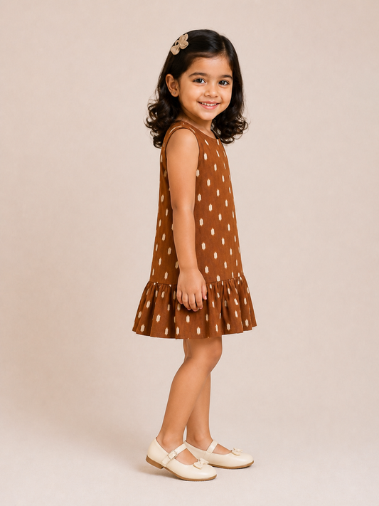 Cocoa Dot Ruffle Dress