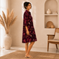 Wine Blossom Maternity Shirt Midi Dress