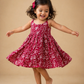 Crimson Bloom Twirl Dress ❤️
