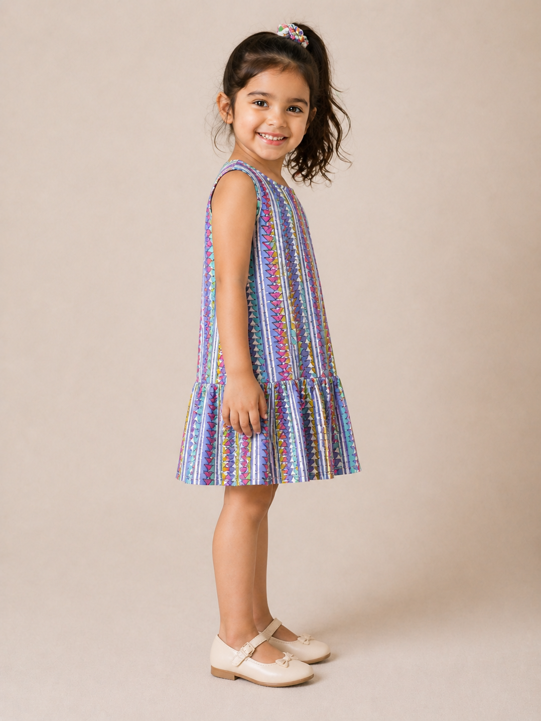 Rainbow Stripe Twirl Dress