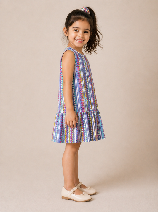 Rainbow Stripe Twirl Dress