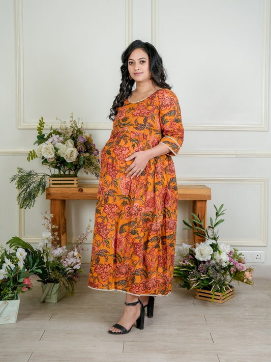 Mustard Delight Maternity Kurti