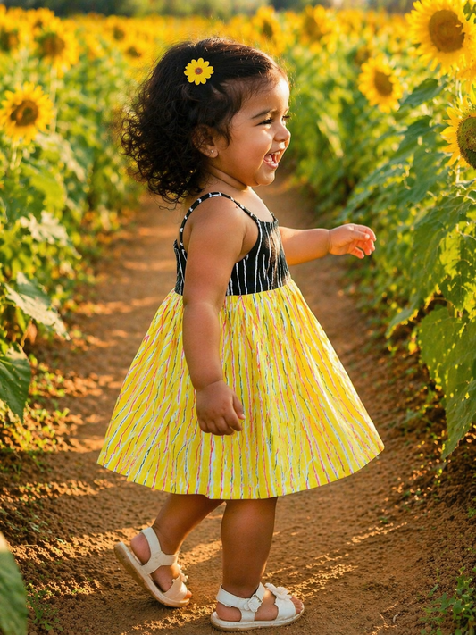 Girls Yellow Dress – Soft, Elegant & Comfortable Kidswear