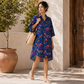 Midnight Bloom Maternity Shirt Midi Dress