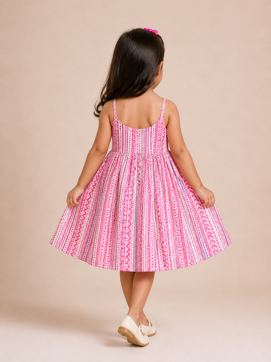 Pink Stripe Twirl Dress
